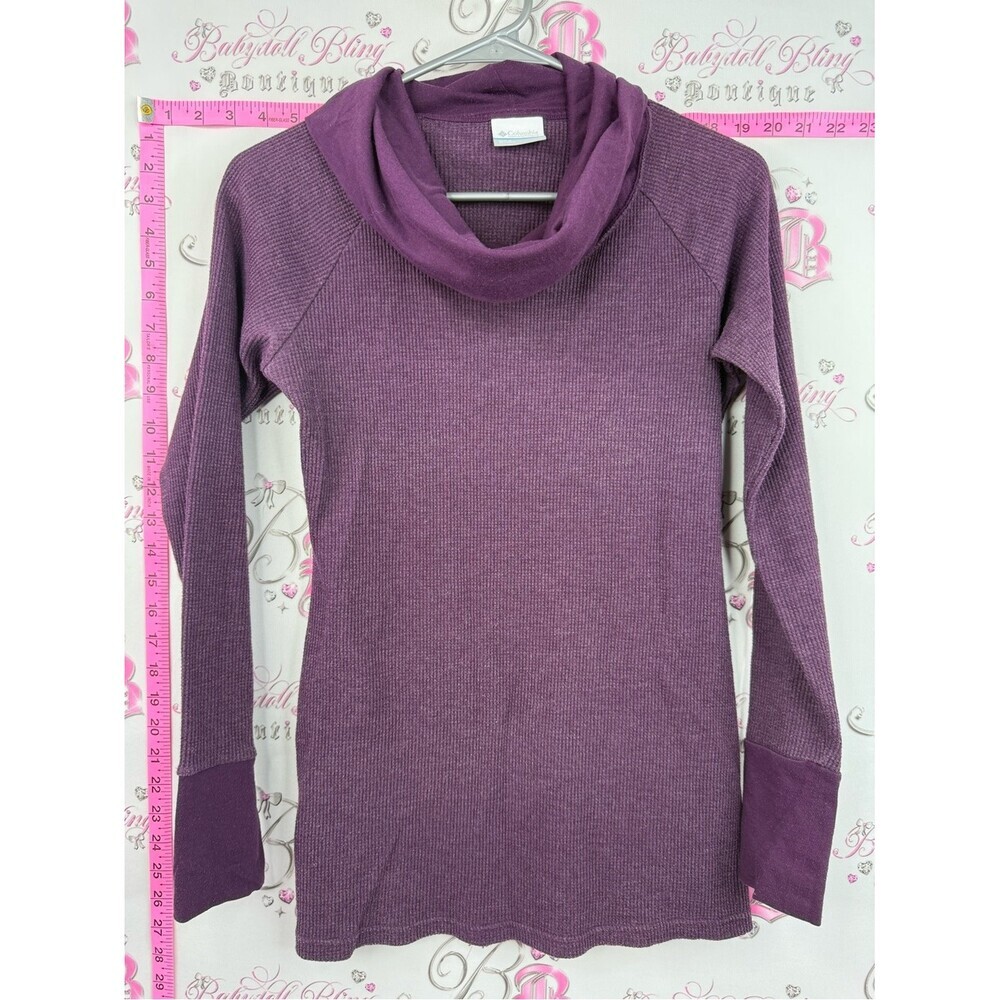 Columbia Purple Cowl Neck Long Sleeve Sweater